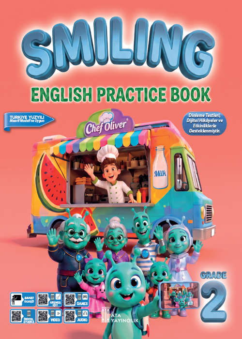 2. Sınıf Smiling English Practice Book - Yeni Kapak Resmi